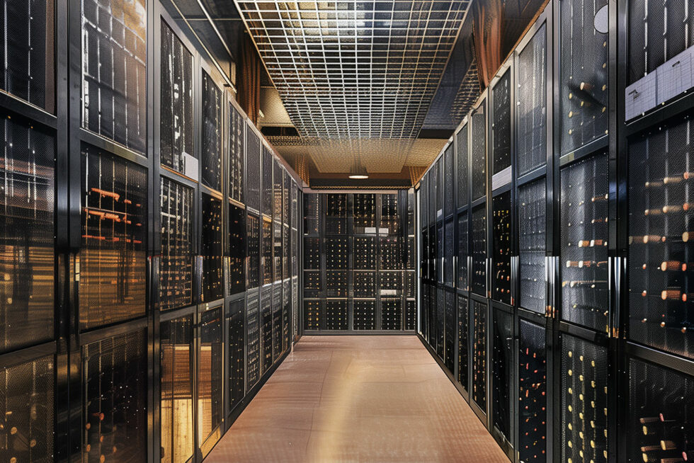 Bottle Bank: Conceptual Wine Vault Rendering